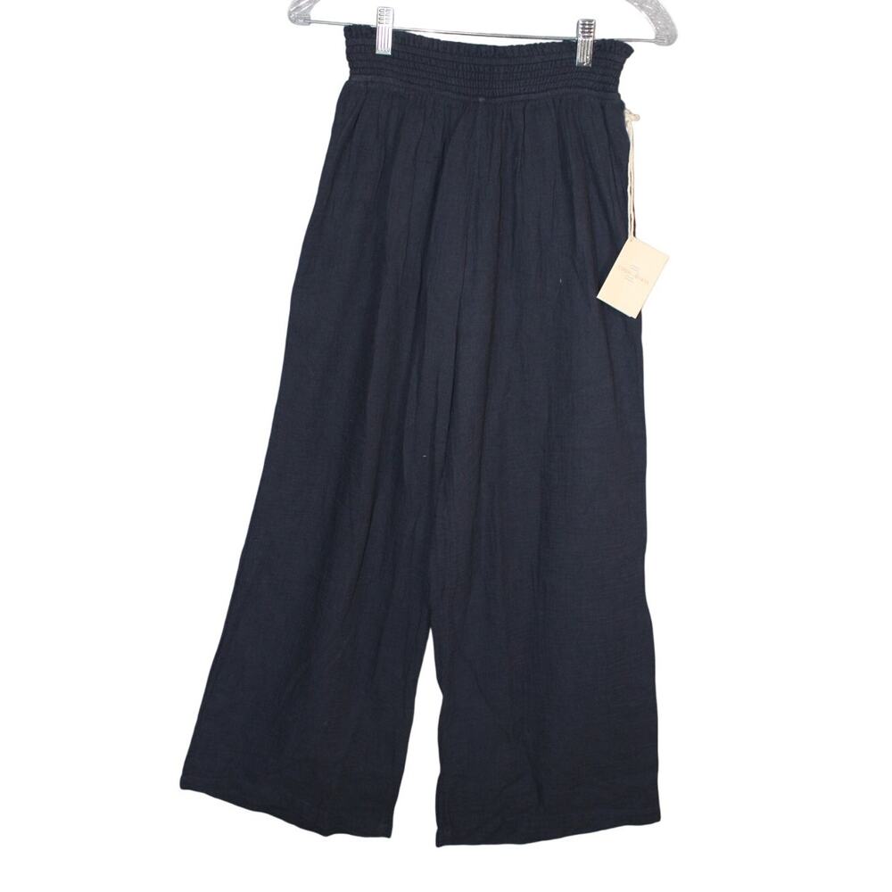 Casa Cabana Pants Womens XS Blue Wide Leg Pull On Cotton NWT
